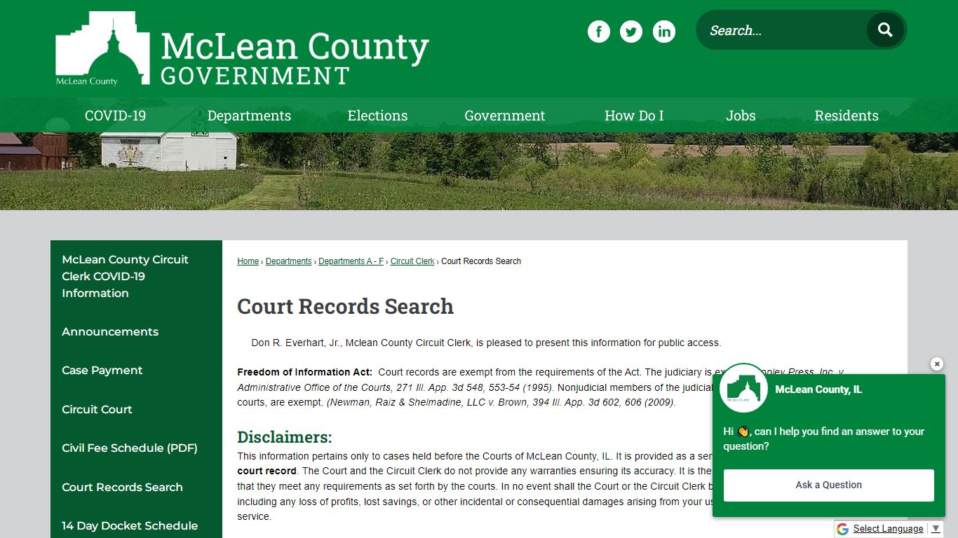 Court Records Search - McLean County, Illinois