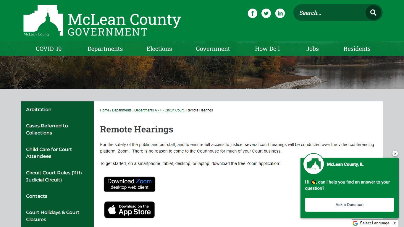 Remote Hearings - McLean County, Illinois